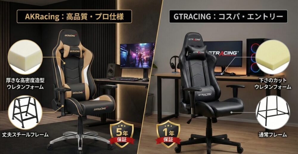 AKRacingはどこの国でも人気？GTRACINGとの違い
