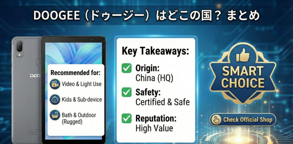 DOOGEE（ドゥージー）はどこの国？ まとめ