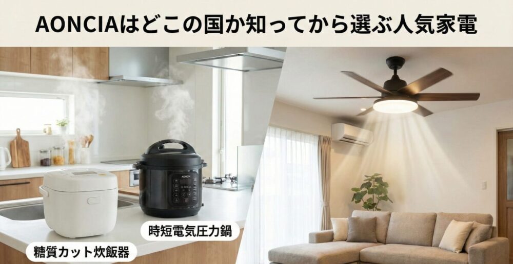 AONCIAはどこの国か知ってから選ぶ人気家電