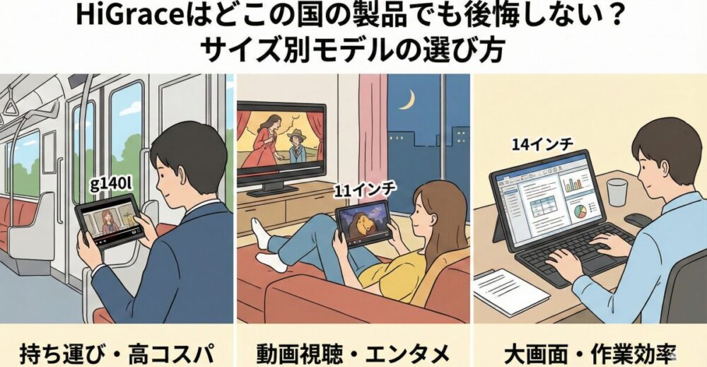 HiGraceはどこの国の製品でも後悔しない？サイズ別モデルの選び方